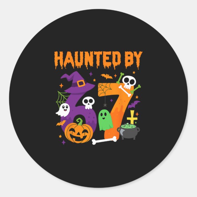 Halloween Haunted 67 Six Seven Meme 1 (17)  Classic Round Sticker (Front)