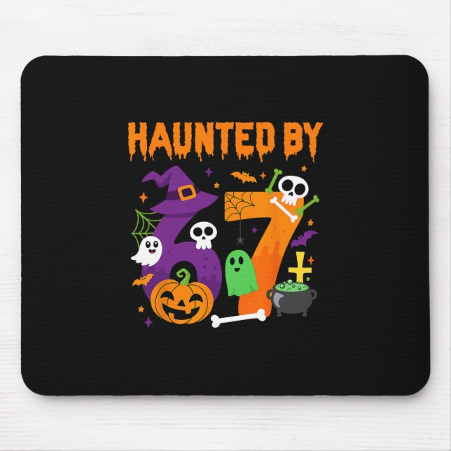 Halloween Haunted 67 Six Seven Meme 1 (17)  Mouse Pad (Front)
