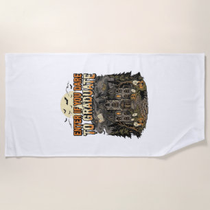 Halloween Haunted Academy Night Beach Towel