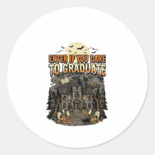 Halloween Haunted Academy Night Classic Round Sticker