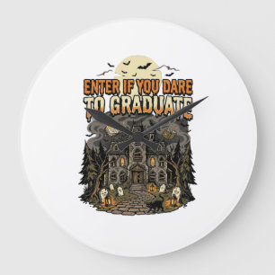 Halloween Haunted Academy Night Large Clock