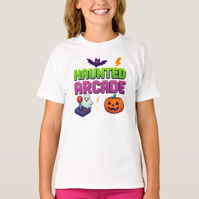 Halloween Haunted Arcade Clothes Unisex Cute T-Shirt (Front)