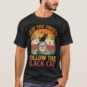 Halloween Haunted Black Cat Mischief T-Shirt