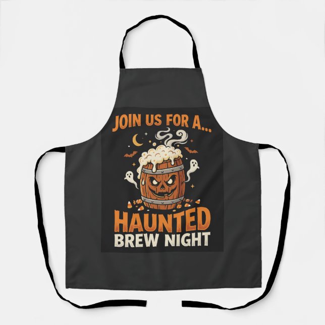 Halloween Haunted Brew Night (2) Apron (Front)