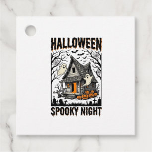 Halloween Haunted Cabin Scary Night Vintage Art Favour Tags