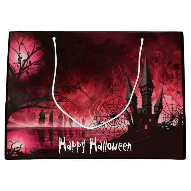 Halloween Haunted Castle Large Gift Bag (Front)
