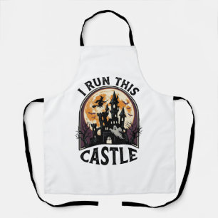 Halloween Haunted Castle Witch Moon Vintage Shirt_ Apron
