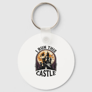 Halloween Haunted Castle Witch Moon Vintage Shirt_ Key Ring