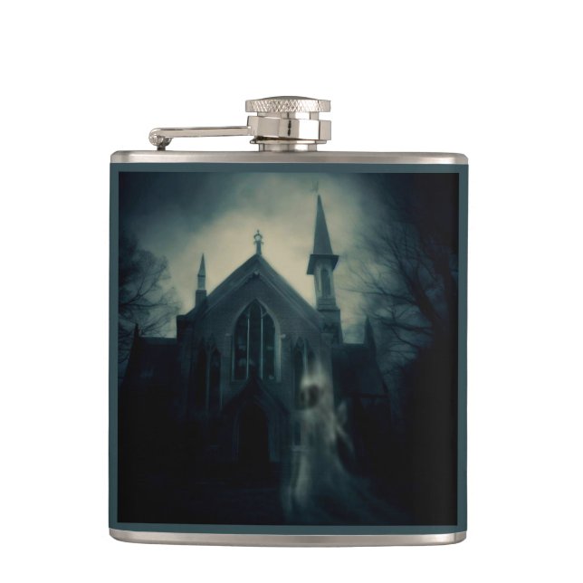 Halloween - Haunted Church 2 Hip Flask (Front)