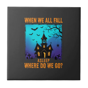 Halloween Haunted Church Where Do We Go Ceramic Tile