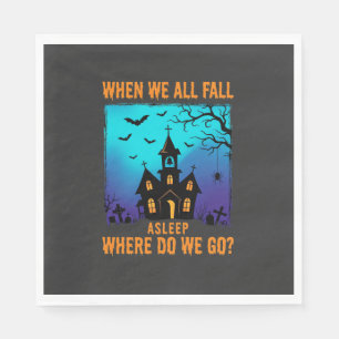 Halloween Haunted Church Where Do We Go Napkin