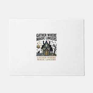 Halloween Haunted Cottage Gathering Doormat