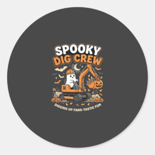 Halloween Haunted Dig Crew Classic Round Sticker