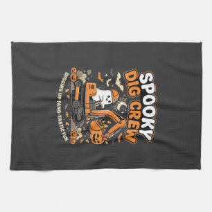 Halloween Haunted Dig Crew Tea Towel