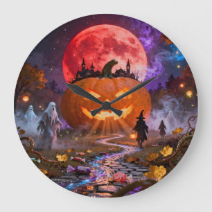 Halloween Haunted Eclipse 2 Wall Clock