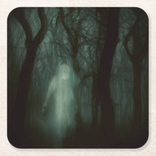 Halloween - Haunted Forest 1 Square Paper Coaster