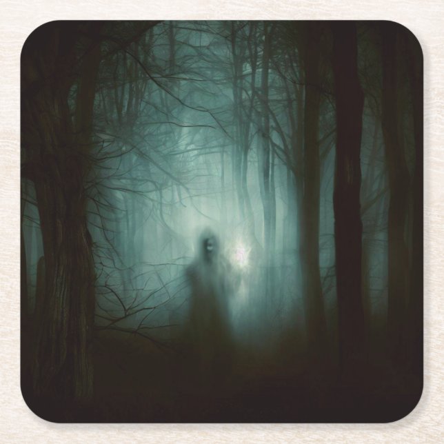 Halloween - Haunted Forest 2 Square Paper Coaster (Front)