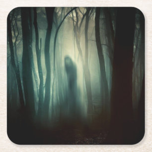 Halloween - Haunted Forest 4 Square Paper Coaster