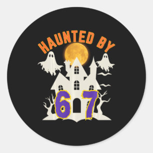 Halloween Haunted Ghost 67 Six Seven Meme Classic Round Sticker