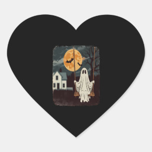 Halloween Haunted Ghost Swing Heart Sticker