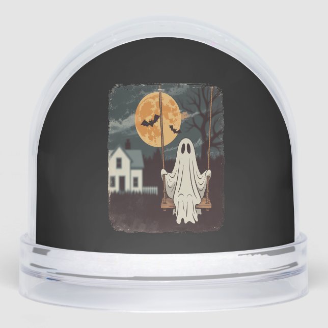 Halloween Haunted Ghost Swing Snowglobe (Front)