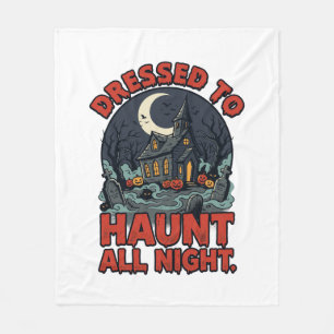 Halloween Haunted Graveyard Costume Night Fleece Blanket