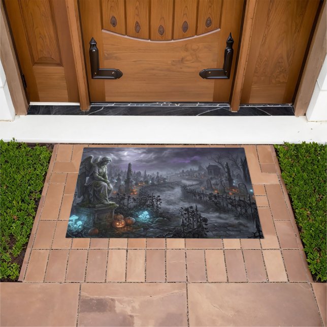 Halloween Haunted Graveyard Doormat (Outdoor)