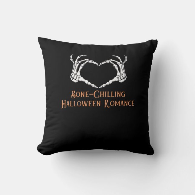 Halloween Haunted Heart Skeletal Bone Chilling Cla Cushion (Front)