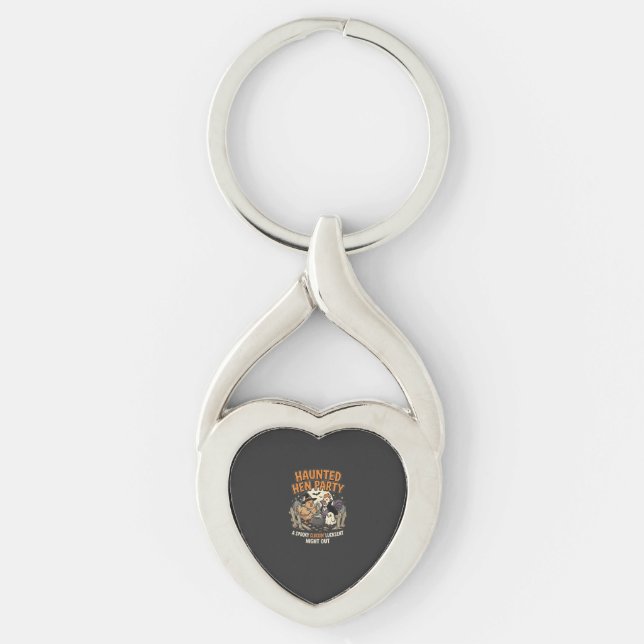 Halloween Haunted Hen Party Key Ring (Front)