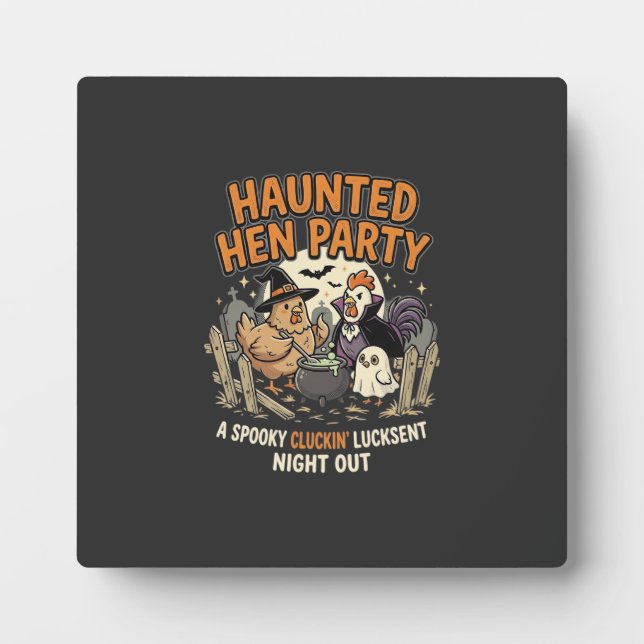 Halloween Haunted Hen Party Plaque (Front)