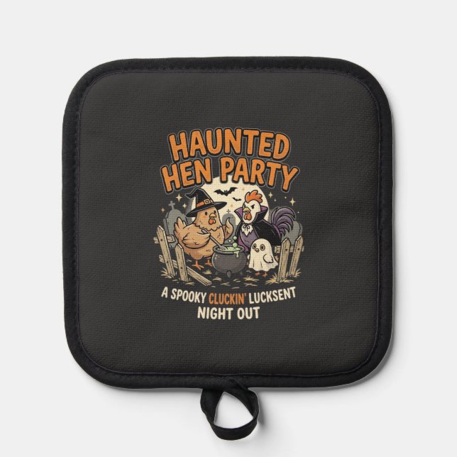 Halloween Haunted Hen Party Pot Holder (Front)