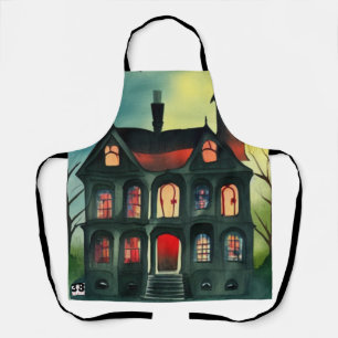 Halloween Haunted House Apron