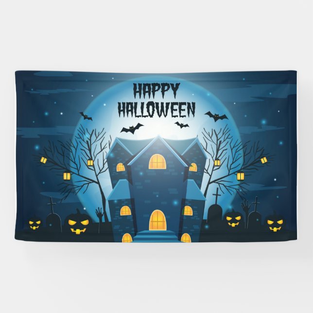 Halloween Haunted House Banner (Horizontal)