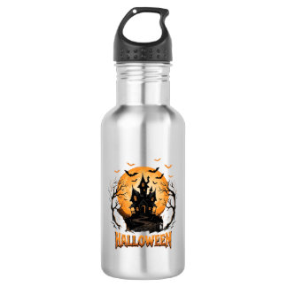 Halloween Haunted House Bat Moon Graphic Design 532 Ml Water Bottle