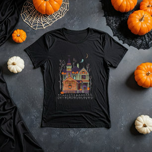 Halloween Haunted House Black T-Shirt