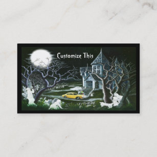 Halloween,haunted house,business card