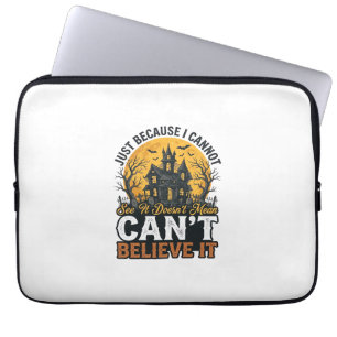 Halloween Haunted House Cant Believe It Vintage Laptop Sleeve