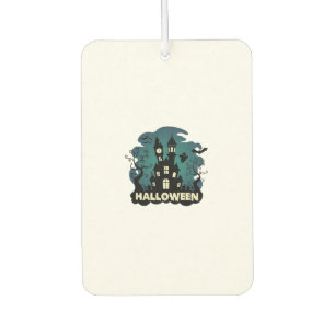 Halloween Haunted House Clock Tower Bats Ghost_1 Car Air Freshener