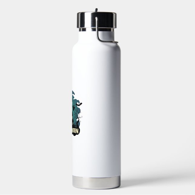 Halloween Haunted House Clock Tower Bats Ghost_1 Water Bottle (Left)