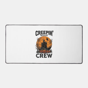 Halloween Haunted House Creepin With My Crew Shirt Desk Mat