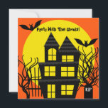 Halloween Haunted House Custom Invitation<br><div class="desc">Having a Halloween party or Halloween birthday party? You'll love our colourful black silhouette on orange and yellow Halloween party invitations that are easy to customise with your party specifics!</div>