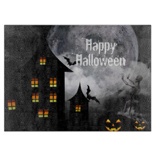 Halloween Haunted House Cutting Board