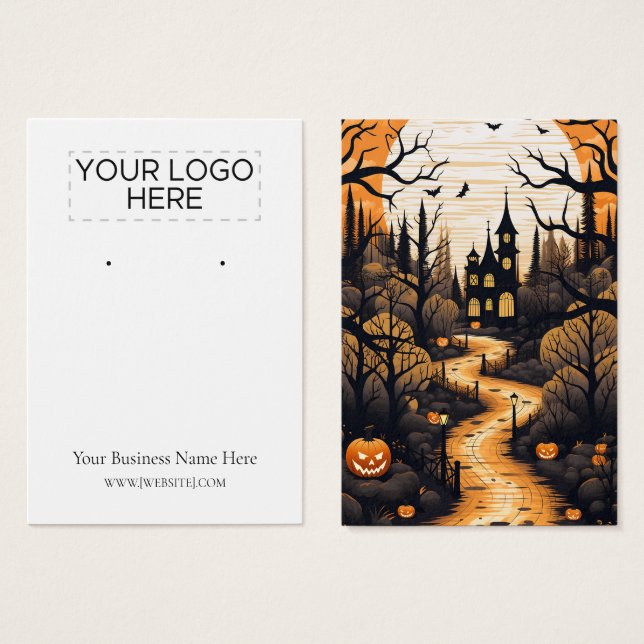 Halloween Haunted House Earring Display Card (Front & Back)