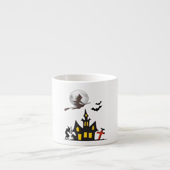 Halloween Haunted House Espresso Mug (Front)