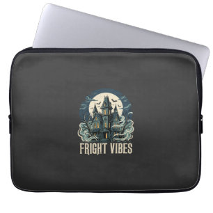 Halloween Haunted House Fright Vibes Design Laptop Sleeve