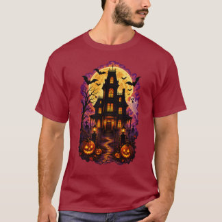 Halloween Haunted House Full Moon Spooky Night T-Shirt