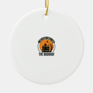 Halloween Haunted House Funny Boo Vintage_1 Ceramic Ornament