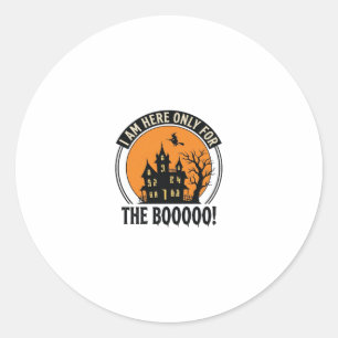 Halloween Haunted House Funny Boo Vintage_1 Classic Round Sticker