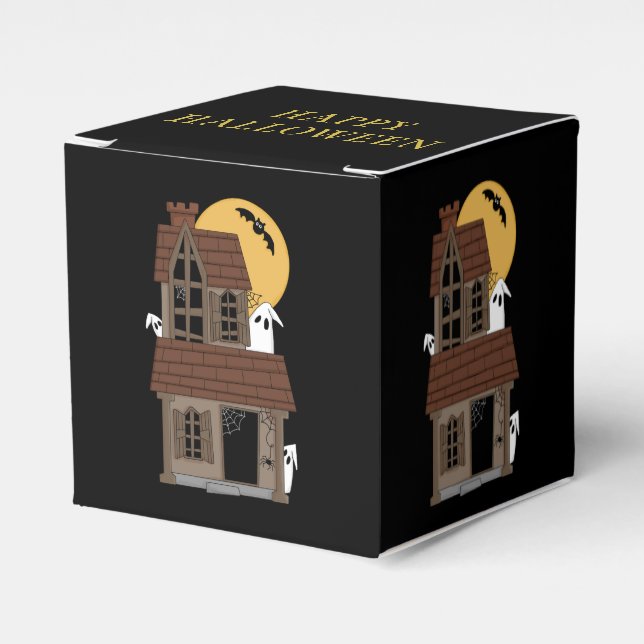 Halloween Haunted House Ghosts Bat Favour Box (Front Side)