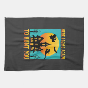 Halloween Haunted House Hanging With My Witches Tea Towel